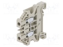 Splice terminal: rail; 4mm2; ways: 1; terminals: 2; grey; Width: 6mm