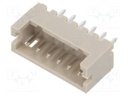 Socket; wire-board; male; DF13; 1.25mm; PIN: 6; THT; on PCBs; tinned