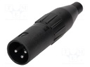 Plug; XLR; male; PIN: 3; straight; for cable; soldering; tinned; 133V