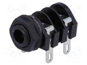 Socket; Jack 6,35mm; female; mono; with double switch; angled 90°