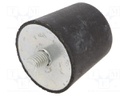 Vibroisolation foot; Ø: 38mm; Shore hardness: 40±5; 840N; 96N/mm