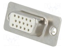 D-Sub HD; PIN: 15; socket; female; straight; THT; gold-plated