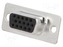 D-Sub HD; PIN: 15; plug; female; stamped and formed contacts