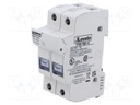 Fuse base; 10x38mm; for DIN rail mounting; 30A; 600VAC; Poles: 2