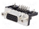 D-Sub HD; PIN: 15; socket; LD; female; Locking: screws; angled 90°