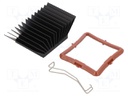 Heatsink: extruded; grilled; black; L: 37.5mm; W: 37.5mm; H: 19.5mm