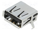 Socket; USB A; on PCBs; THT; PIN: 4; angled 90°