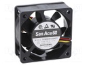 Axial Fan, 12 V, DC, 60 mm, 25 mm, 23 cu.ft/min, 0.65 m³/min
