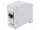 Adapter; case; Cat: 6a; Keystone; RJ45 socket x2; Colour: grey