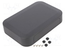 Enclosure: with panel; PF; X: 200mm; Y: 135mm; Z: 40mm; ABS; dark grey