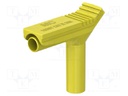 Connector: 4mm banana; angle plug; 20A; yellow; insulated