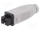 Connector: rectangular; ST; plug; female; PIN: 2; tinned; IP54; 16A