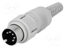 Plug; DIN; male; PIN: 5; Layout: 180°; straight; for cable; soldering