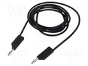 Test lead; 60VDC; 30VAC; 32A; Len: 2m; black; Cond.cross sec: 2.5mm2