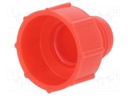 Bottom cartridge cap; Colour: red; screwed rod; Mat: polyetylene