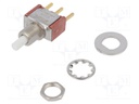 Switch: push-button; Pos: 2; SPDT; 1A/120VAC; 1A/28VDC; 60000cycles