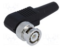 Plug; BNC; male; with strain relief; angled 90°; 50Ω; for cable