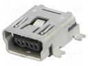 Socket; USB B mini; SMT; PIN: 5; horizontal; Package: tape; 750pcs.