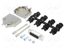 D-Sub; PIN: 15; plug; female; shielded; soldering; for cable; black