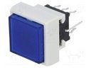 Switch: keypad; Pos: 2; DPDT; 0.1A/30VDC; blue; Illumin: LED; blue