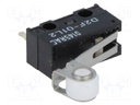 Microswitch SNAP ACTION; with lever (with roller); SPDT; Pos: 2