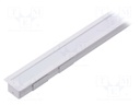 Profiles for LED modules; white; recessed; white; L: 1m; aluminium