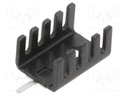 Heatsink: extruded; U; TO220; black; L: 19.1mm; W: 13.2mm; H: 9.5mm
