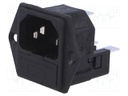 Connector: AC supply; socket; male; 10A; 250VAC; IEC 60320; UL94V-0