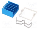 Heatsink: extruded; grilled; blue; L: 21mm; W: 21mm; H: 12.5mm