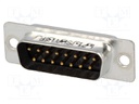 D-Sub; PIN: 15; plug; male; soldering; for cable; gold flash; 250V