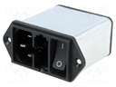Connector: AC supply; socket; male; 10A; 250VAC; IEC 60320; 0.3mH