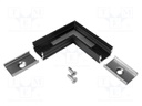 Connector 90°; black; aluminium; Application: UNI12; anodized