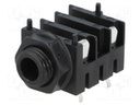 Socket; Jack 6,35mm; female; mono; with on/off switch; angled 90°