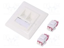 Connector: fiber optic; socket,coupler; duplex; both sides,LC