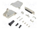 D-Sub; PIN: 25; plug; female; shielded; soldering; for cable; black