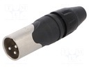 Plug; XLR; male; PIN: 3; straight; for cable; soldering; 133V; 15A