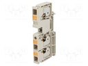 Splice terminal: rail; 10mm2; ways: 1; terminals: 3; beige; wemid