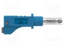 Test lead; 20A; banana plug 4mm,both sides; Len: 0.25m; blue