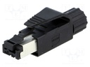 Plug; RJ45; PIN: 4; Cat: 5; gold-plated; Layout: 8p4c; 6.1÷6.9mm; IDC