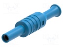 Connector: 4mm banana; socket; 36A; blue; nickel plated; insulated