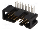 Socket; IDC; male; PIN: 14; angled 90°; THT; gold-plated; 2A; 2.54mm