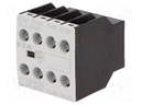 Auxiliary contacts; Leads: screw terminals; Mounting: front