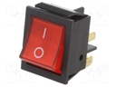 ROCKER; Pos: 2; 16A/250VAC; red; neon lamp; Backlight colour: red