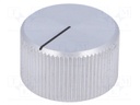 Knob; with pointer; aluminium; Shaft d: 6mm; Ø28x16mm; silver