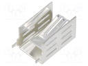 Heatsink: extruded; U; TO220; silver; L: 21.8mm; W: 13.2mm; H: 13mm
