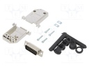 D-Sub; PIN: 15; plug; male; soldering; for cable; black