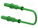 Test lead; 12A; insulated; Len: 1m; green; Cond.cross sec: 0.75mm2