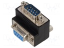 Adapter; D-Sub 9pin socket 90° up/down,D-Sub 9pin plug; black