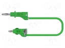 Test lead; 60VDC; 30VAC; 20A; banana plug 4mm,both sides; green