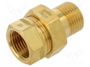 Male-female,flat,with seal; brass CW617N; Thread: G 1/2"; BR